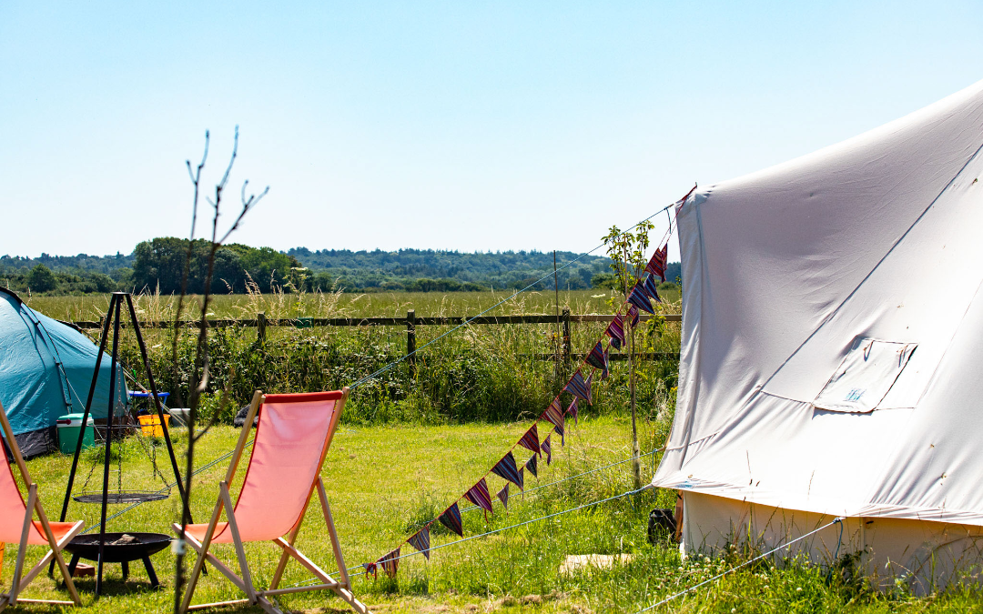mYminiBreak, Hunstanton Glamping views of the Norfolk Countryside from your glamping bell tent