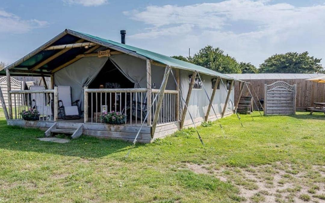 An outside view of our Glamping Safari Tents here at Go Wild Glamping