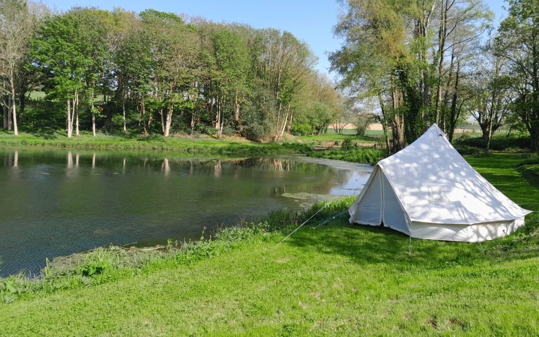 Enjoy a bell Tent Glamping stay by the lake at Holt Hollow