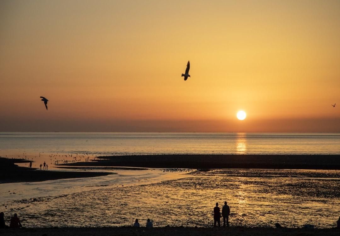 Norfolk Coast camping: Coastal sunset over the sea