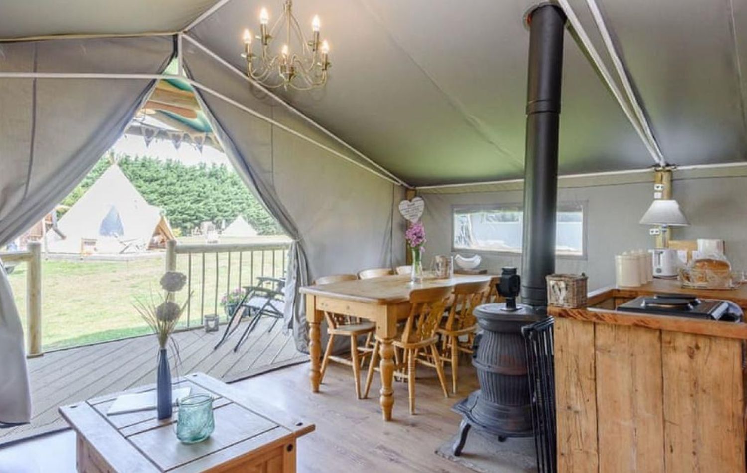 go wild camping glamping safari tent thetford