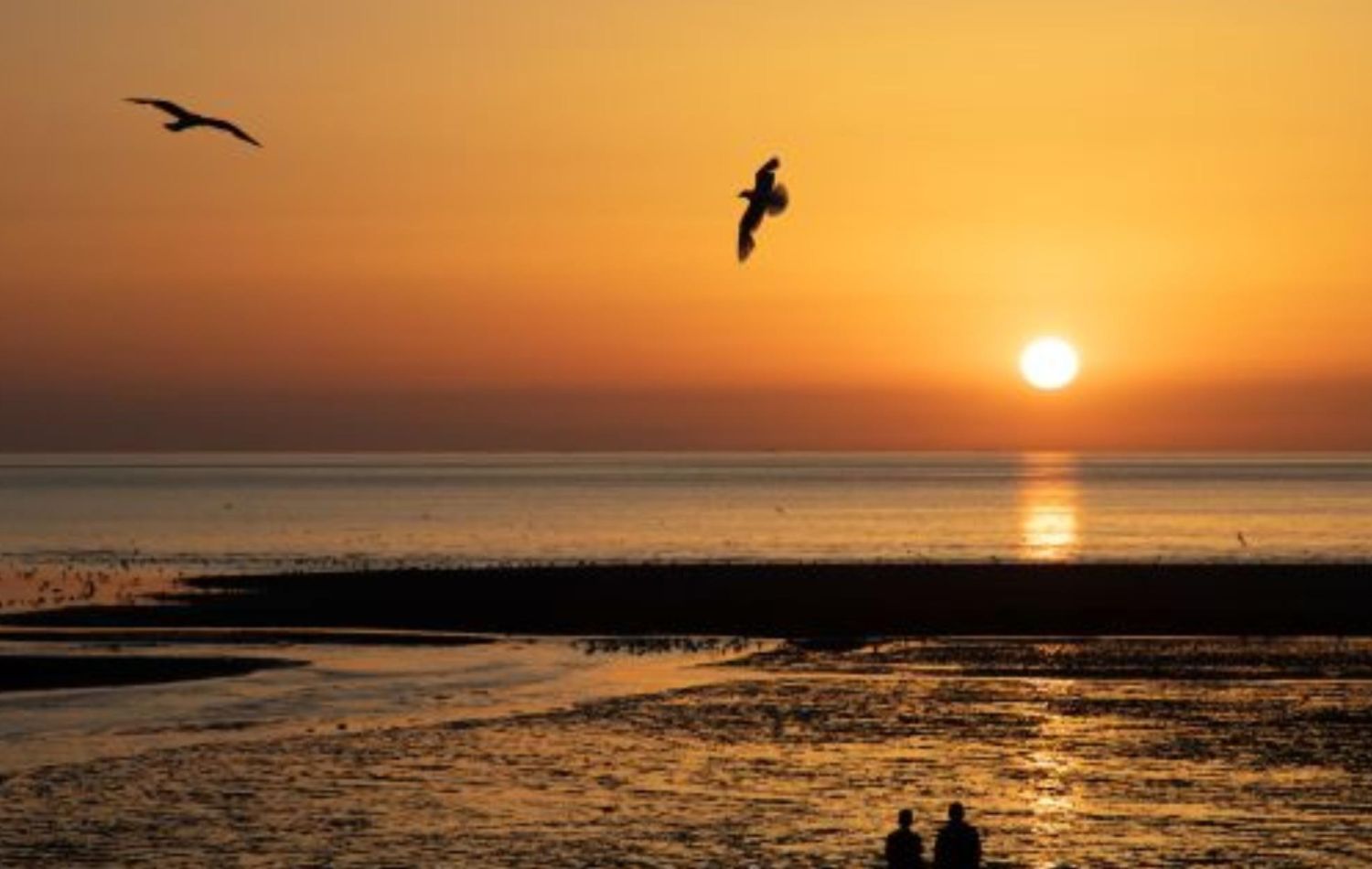 Sunsets over the sea on the east coast