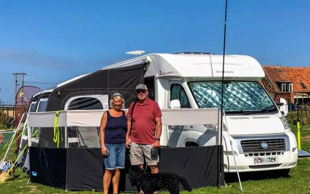 camping with your motorhome on our dog friendly site in hunstanton