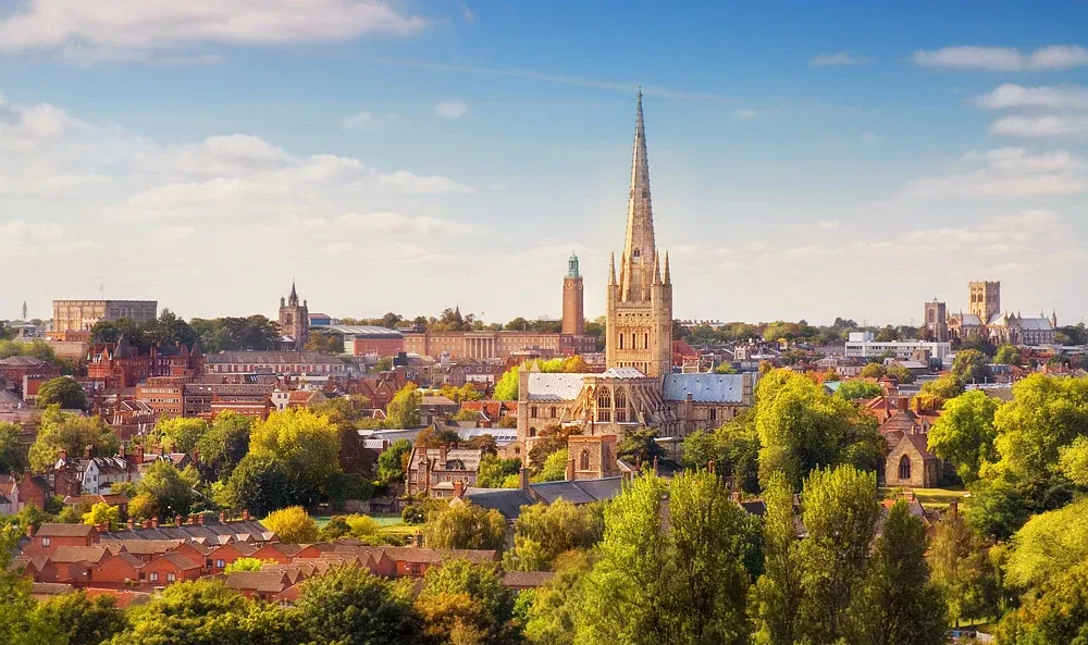 Norwich skyline featuring Norwich Cathedral